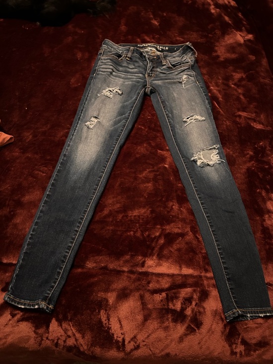 American Eagle Outfitters Denim - American Eagle Outfitters Distressed Blue Skinny Jeans